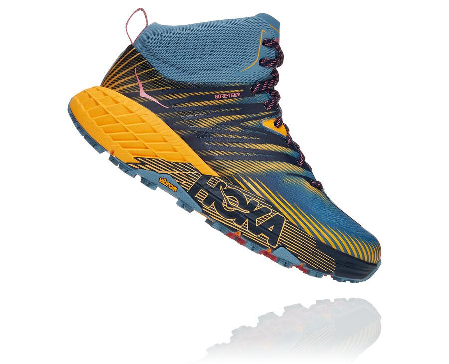 Chaussure Trail Hoka One One Speedgoat Mid Gore-Tex 2 Femme - Bleu - AGO-609235